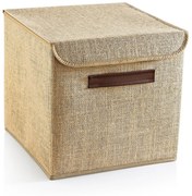 Világosbarna fedeles juta tárolódoboz 30x30x30 cm – Mioli Decor