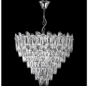 LED láncos csillár 11xE27/60W/230V + 7xLED/6W, átm. 60 cm, fényes króm