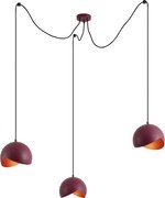 Design Piros Függőlámpa Opálüveggel 3-lámpás - Tulip