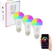 Immax NEO 07743C-KÉSZLET 3xLED RGB+CCT Dimmelhető izzó E27/11W/230V 2700-6500K Tuya