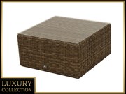DEOKORK Rattan asztal / puff 73 x 73 cm BORNEO LUXURY (barna)