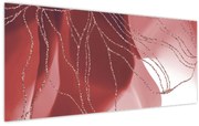 Kép - Piros absztrakt virág N⁰1 (120x50 cm)