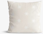 Goldea karácsonyi párnahuzat natura - hópelyhek természetes alapon 40 x 40 cm