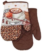 Konyhai kesztyű Cappucino virág