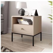 Éjjeliszekrény MONO 56x54 cm bézs/fekete