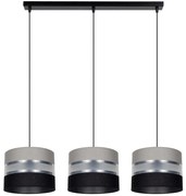 Csillár zsinóron CORAL 3xE27/60W/230V szürke és fekete