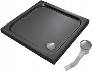 Zuhanytálca Szögletes 90x90 Slim Alacsony 5 CM Fekete Szifon