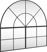 vidaXL fekete ívelt vas fali tükör 100x90 cm
