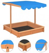 fenyőfa homokozó állítható tetővel 115 x 115 x 115 cm