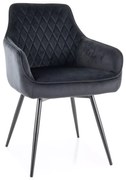 Étkezőszék MARLO VELVET fekete