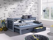 Gyerekágy 90 cm Caty (szürke + grafit) (tárolóhellyel). 1070021