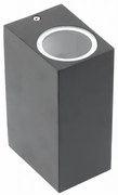 Lámpa Fali lámpa TIAGO négyzet, 2 irányú, GU10, MAX.2x35W, IP54 AC220-240V, 50/60Hz, fekete