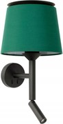 Faro Savoy fali lámpa fekete/zöld Led olvasólámpával