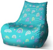 Bean babzsák színes szivárványok - gyerek, türkiz