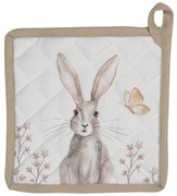 Vintage húsvéti nyuszi mintás pamut edényalátét Rustic Easter Bunny