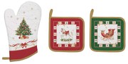 Karácsonyi pamut edényfogó kesztyű és 2 db edényalátét szett Christmas Tale