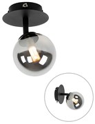 Rusztikus spotlámpa fekete állítható füstüveggel - Athén