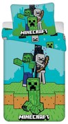Zöld-kék egyszemélyes pamut gyerek ágyneműhuzat 140x200 cm Minecraft "Mobs Here" – Jerry Fabrics