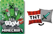 Minecraft Boom TNT polár takaró és párna szett, 2 részes
