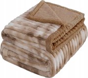 Mikroplüss takaró bárány/juh mintával 160x200cm Mogyoró kockás