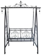 Fekete fém kerti hintaágy Kari - Garden Pleasure