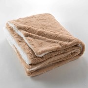 Világosbarna mikroplüss takaró 180x220 cm Foxy – douceur d'intérieur