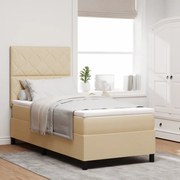 Boxspring ágy matraccal Bézs 90x200 cm Szövet