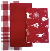 Konyharuhák karácsonyi Christmas piros 45x70cm 3db TiaHome