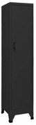 fekete acél zárható szekrény 38 x 45 x 180 cm