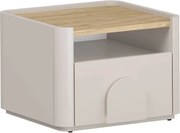 Amilio éjjeliszekrény 50 cm - kasmír / olajozott tölgy / kasmír fogantyú