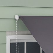 Outsunny Kézi Retractable Napernyő Állítható Dőlésszöggel 300 x 120 cm UV Védelem Alumínium Poliészter Sötét Szürke | Aosom