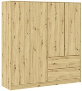 BASIT Gardrób Szekrény Tölgy Színben 195 cm