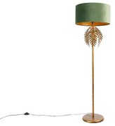 Vintage állólámpa arany velúr árnyalatú zöld színnel - Botanica