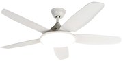Mennyezeti ventilátor fehér 130 cm LED-del, fényerőszabályzóval és távirányítóval - Vifte