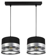 Csillár zsinóron MILO 2xE27/60W/230V ezüst/fekete