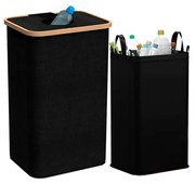 Szelektív palackgyűjtő 100l fekete