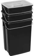 Fekete műanyag szelektív szemetes készlet 3 db-os 2x10+6 l Biobox – Curver