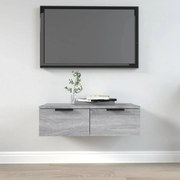 szürke sonoma színű szerelt fa faliszekrény 68 x 30 x 20 cm