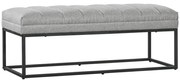 Ülőpad lenvászon hatású kárpitozott pad, 200 kg-ig terhelhető, acél, világosszürke,