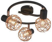 Modern spotlámpa fekete rézzel 3-lámpás - Mesh
