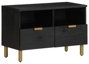 fekete szerelt fa TV-szekrény 70 x 33 x 46 cm