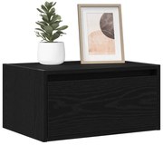 fekete tölgyfa falra szerelhető éjjeliszekrény LED-világítással