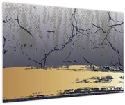 Kép - Kék és arany absztrakció N⁰1 (90x60 cm)