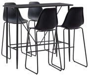 5 részes fekete műanyag bárszett