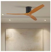 ZEVENTI - Mennyezeti ventilátor SPELLO Wi-Fi Tuya fekete/tölgy + távirányító