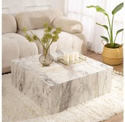 PRIZMA dohányzóasztal 35x90 cm, márványhatású dekor