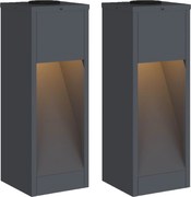 vidaXL Napelemes LED Útjelző Lámpa 2 pcs Antracit