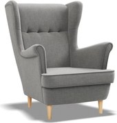 Uszak fotel, fonott, szürke