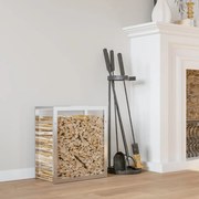 rozsdamentes acél tűzifatároló 50 x 28 x 56 cm