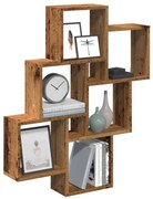 antik fa színű szerelt fa fali kockapolc 78 x 15 x 93 cm